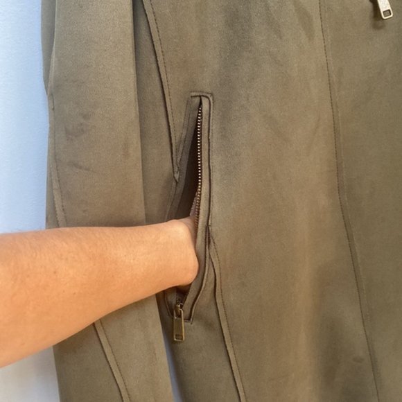 ❗️SOLD❗️By Anthropologie Ripley Sueded Longline Moto Faux Suede Jacket Size XL - Picture 6 of 10